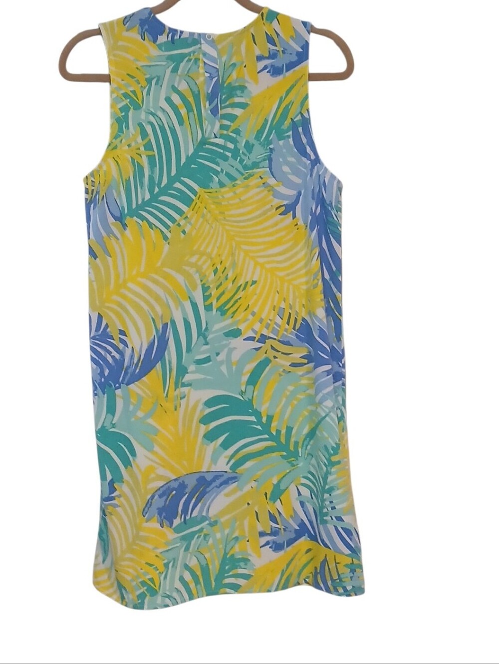 Mud Pie -NWOT Tropical Print Sleeveless Dress Patch Pockets, Neck Snap In Back - Picture 10 of 10